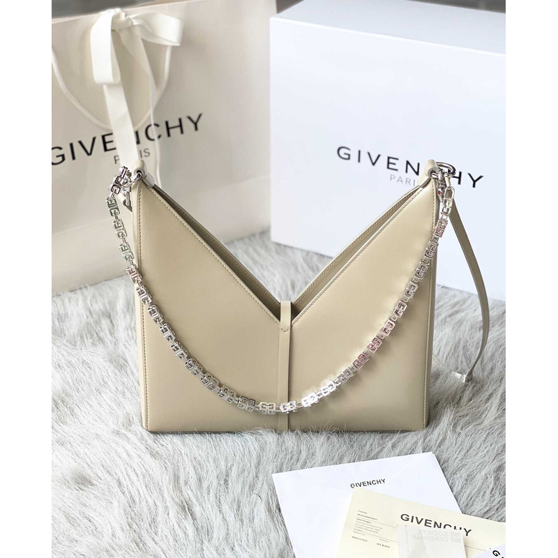 Givenchy Mini Hollow Leather Shoulder Bag Beige