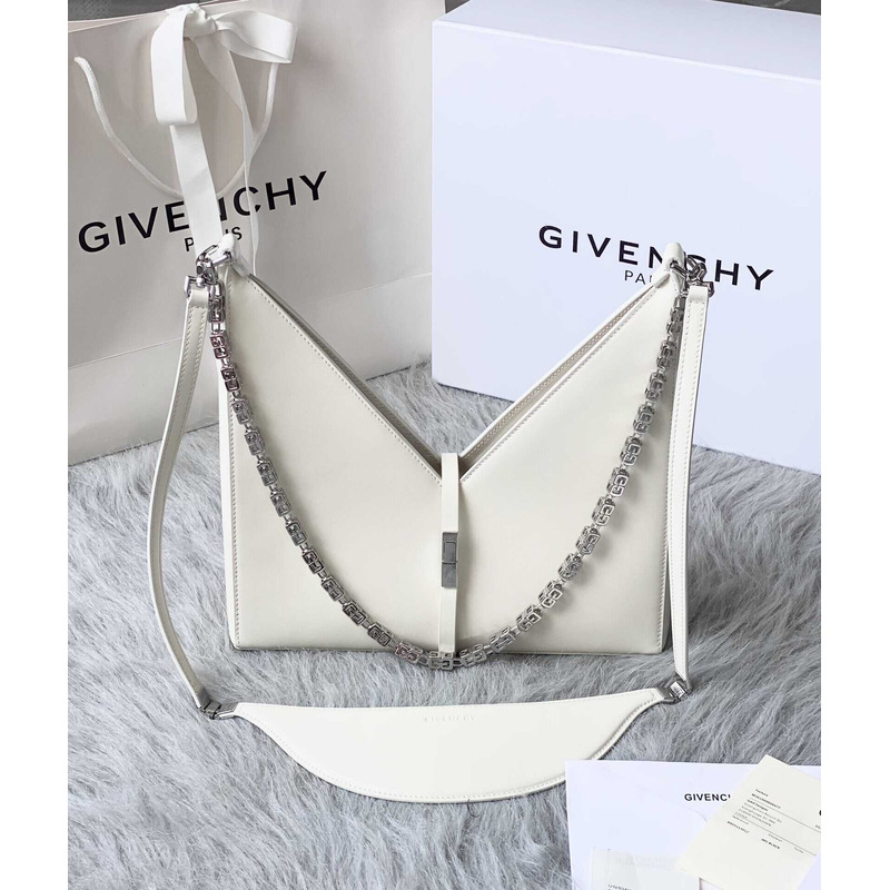 Givenchy Mini Hollow Leather Shoulder Bag White