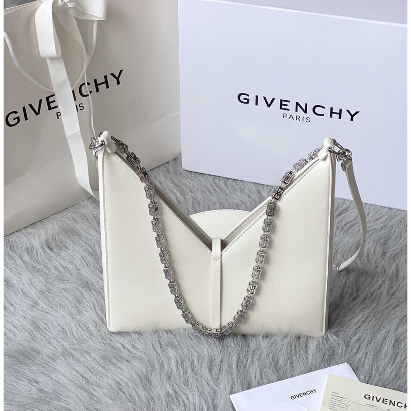 Givenchy Mini Hollow Leather Shoulder Bag White