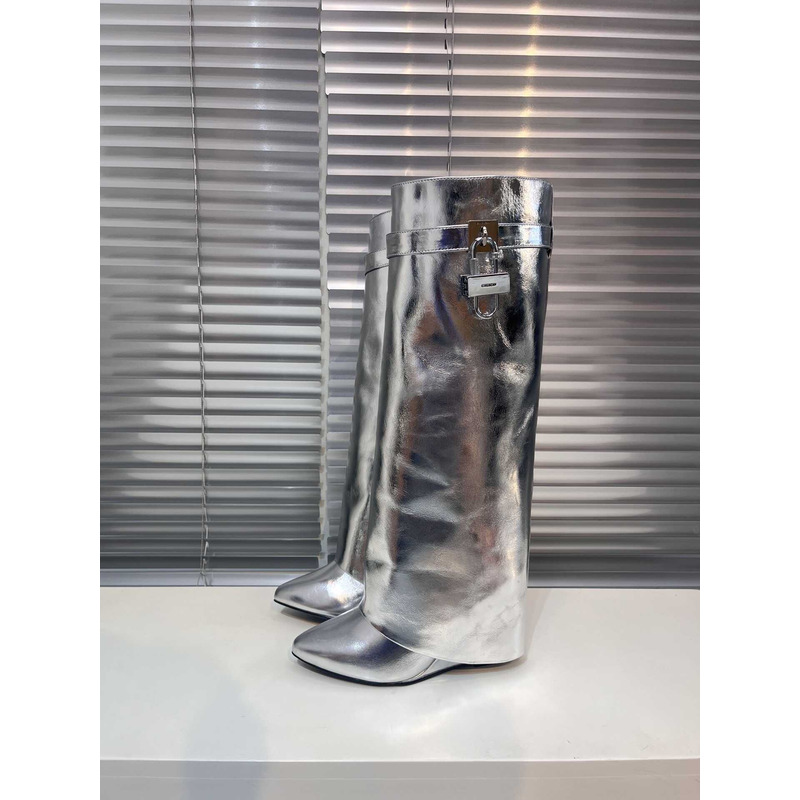 Givenchy Shark Lock Trouser Boots Silver