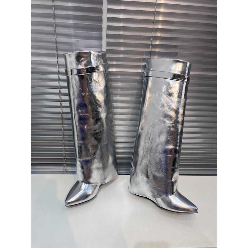 Givenchy Shark Lock Trouser Boots Silver