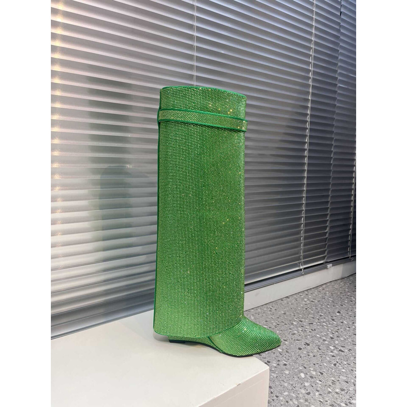 Givenchy Shark Lock Embellished Long Boots Green