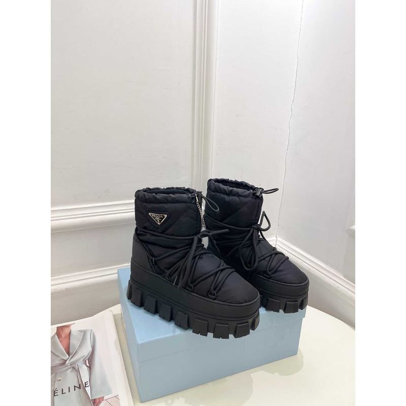 Pra*a logo padded ankle boots black