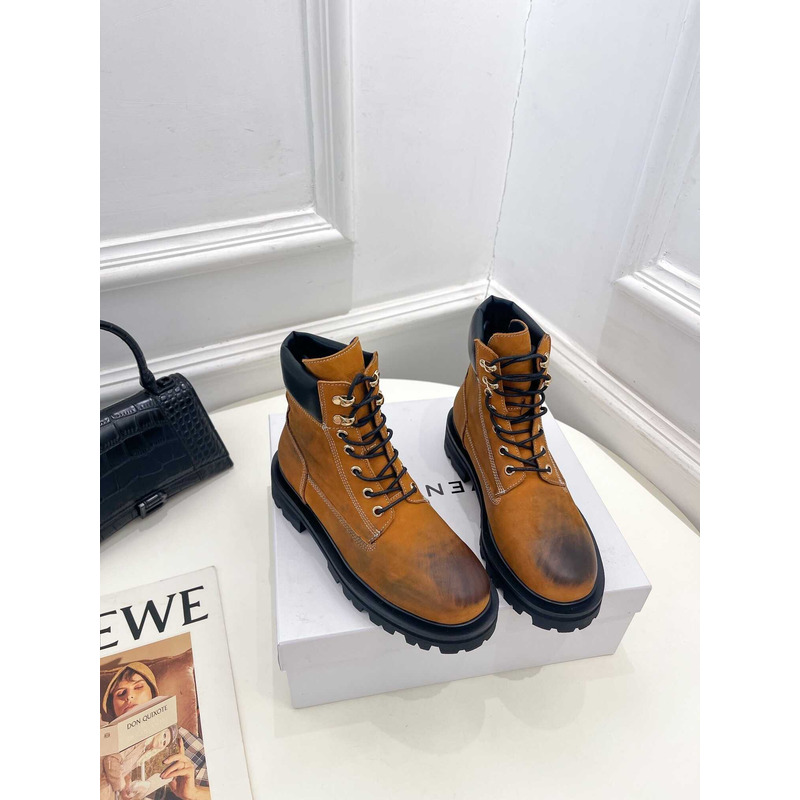 Givenchy Lace-Up Ankle Boots Brown