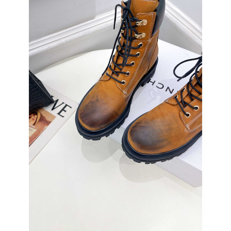 Givenchy Lace-Up Ankle Boots Brown