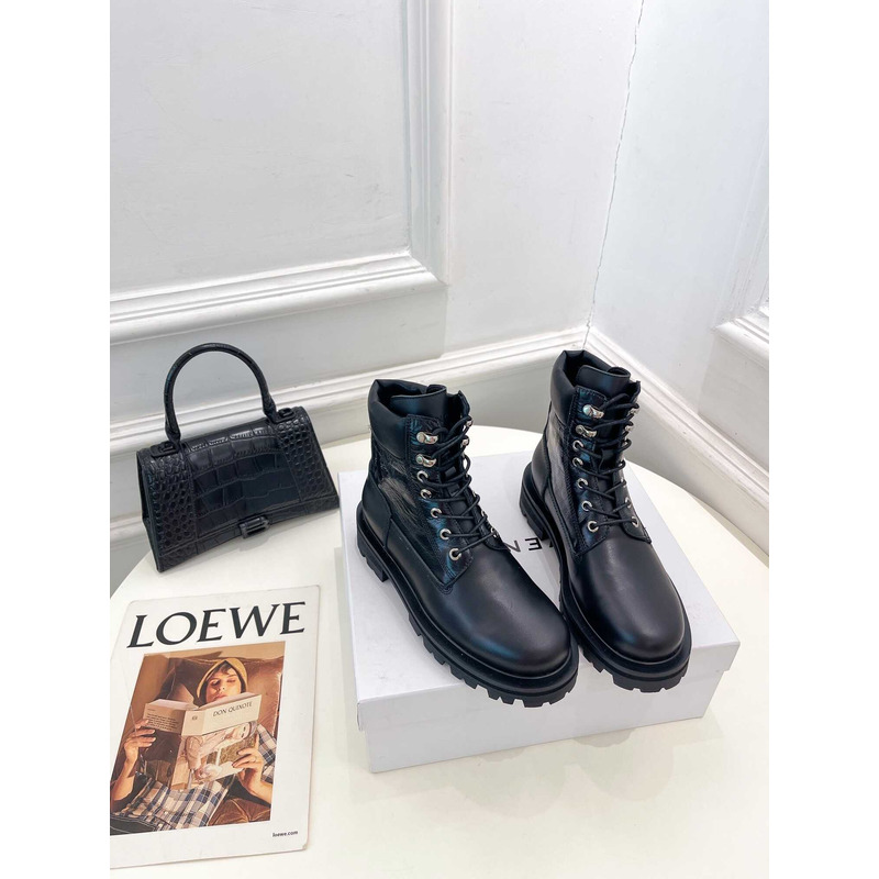 Givenchy Padded Leather Ankle Boots Black