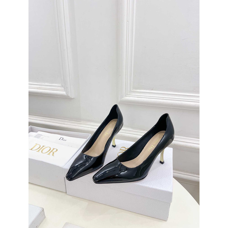 D*or patent leather heels black