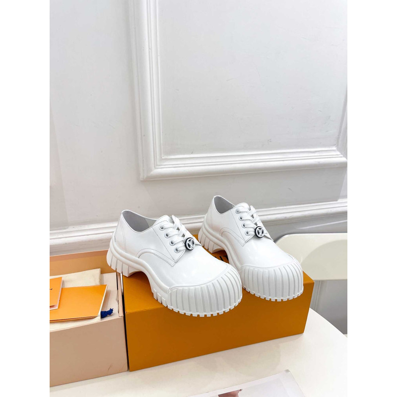 l**is V*t*n ruby flat derby calf leather white