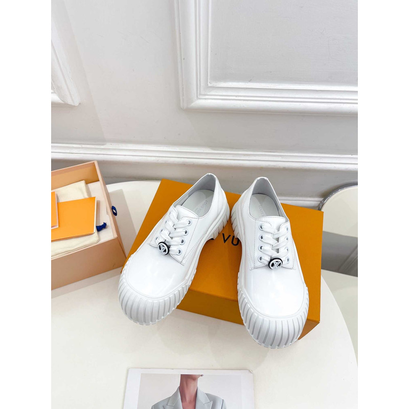 l**is V*t*n ruby flat derby calf leather white