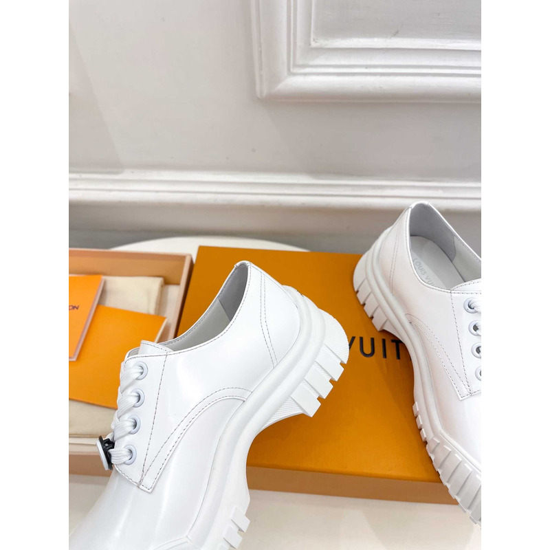 l**is V*t*n ruby flat derby calf leather white