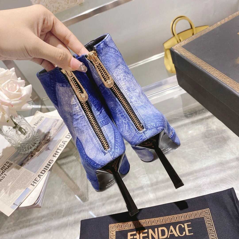 F**di fendace ff jacquard ankle boots blue