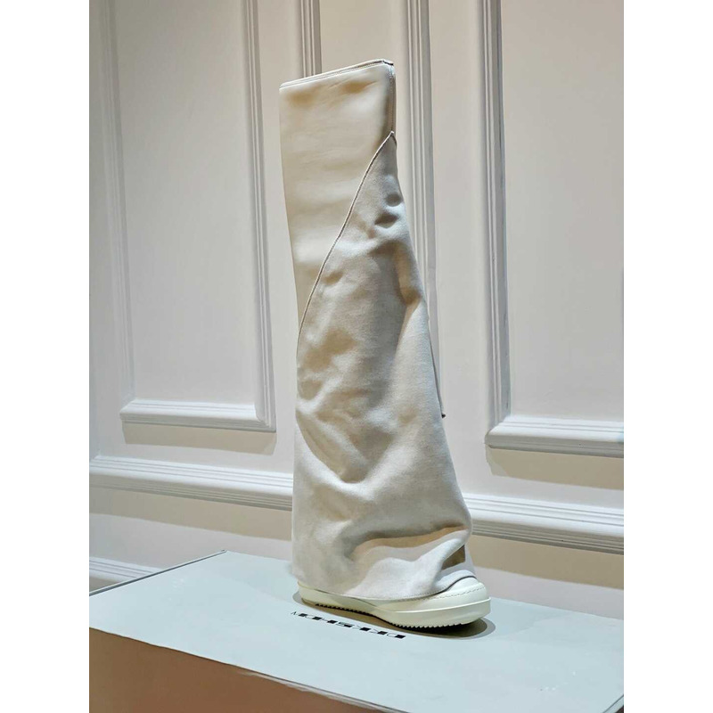 Rick Owens Drkshdw Cargo Fetish Knee-High Boots White