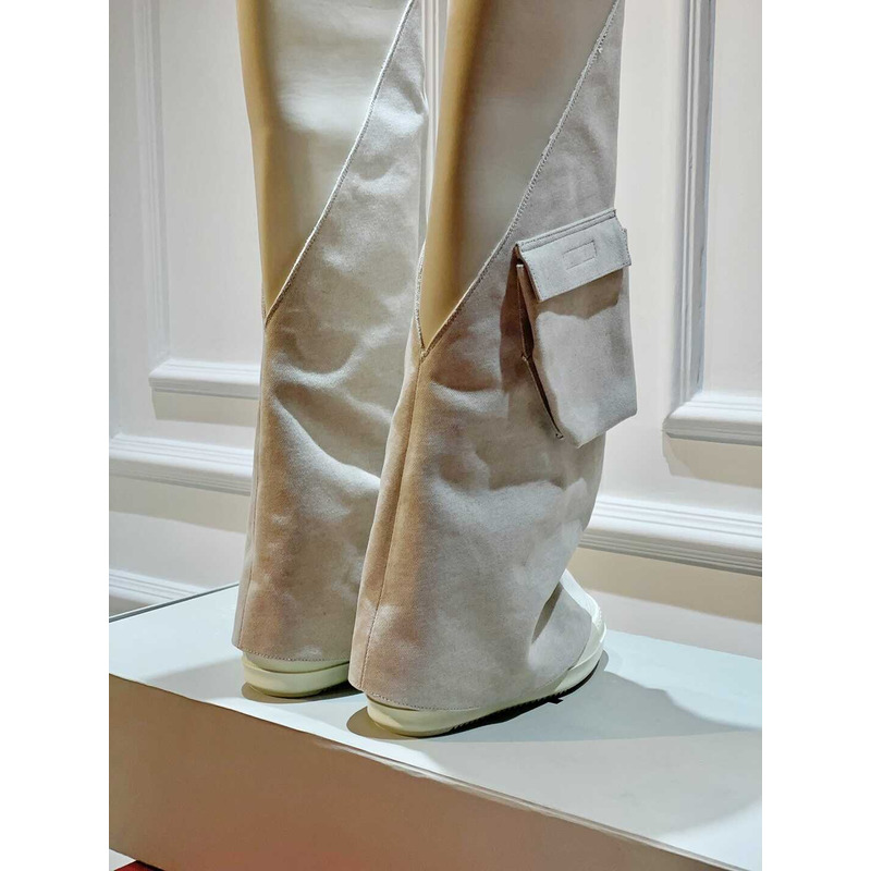 Rick Owens Drkshdw Cargo Fetish Knee-High Boots White