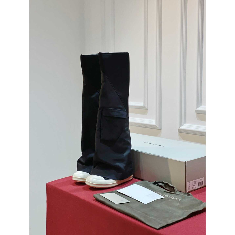 Rick Owens Drkshdw Cargo Fetish Knee-High Boots Black