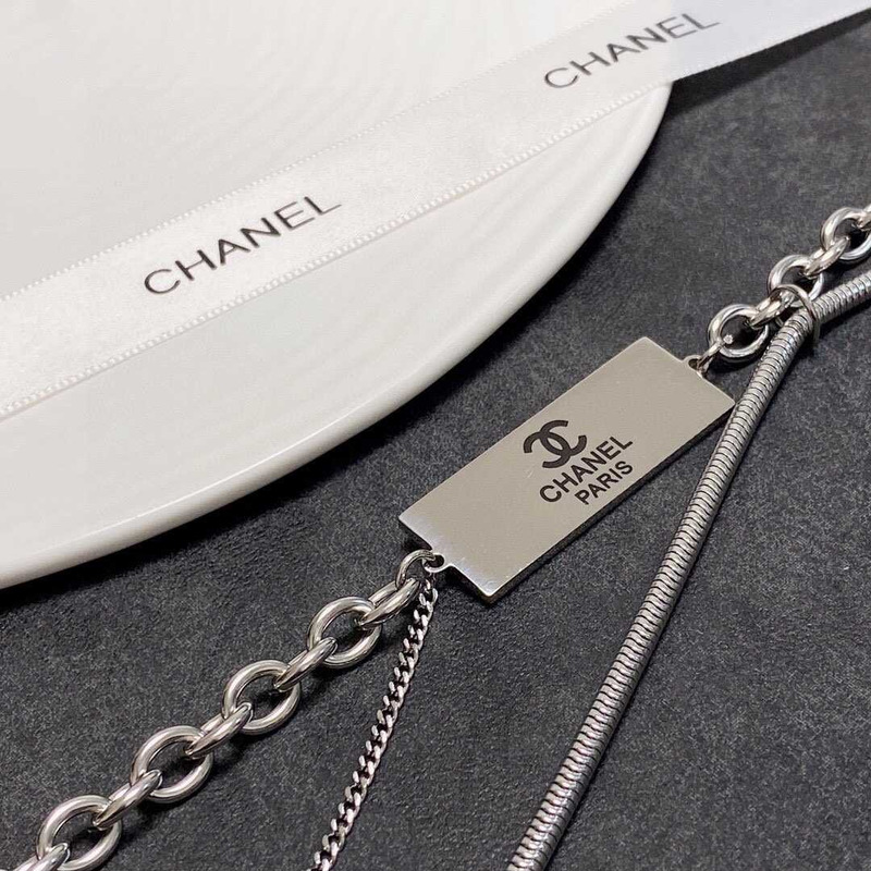 Ch*el cc pendant necklace silver