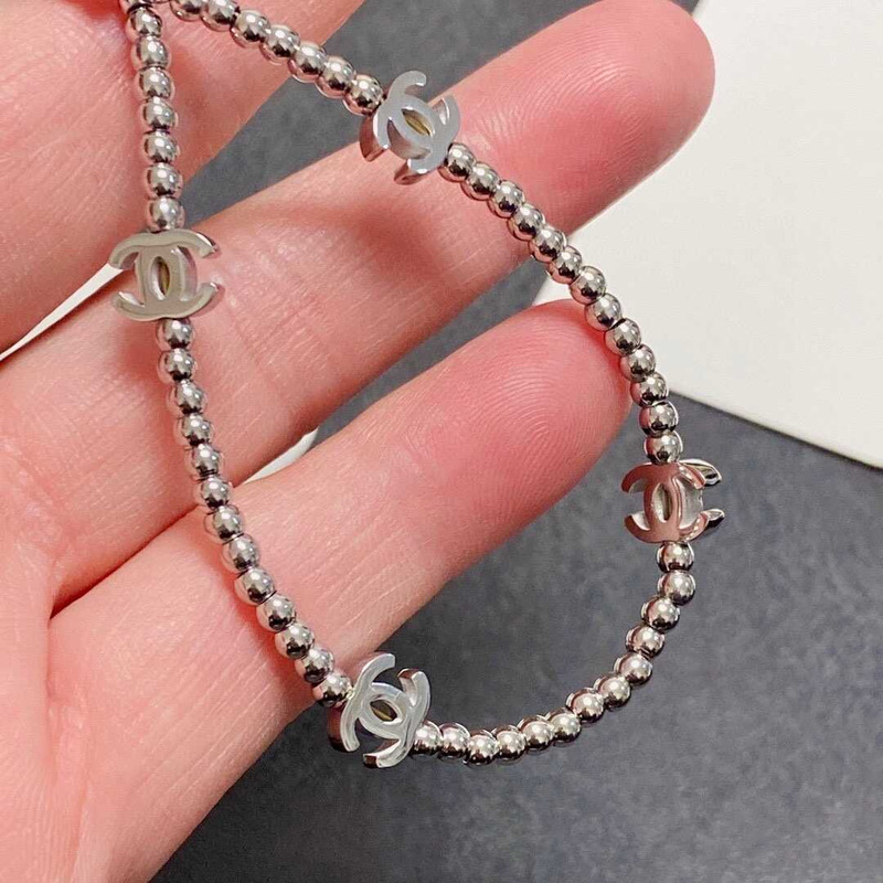 Ch*el cc necklace silver