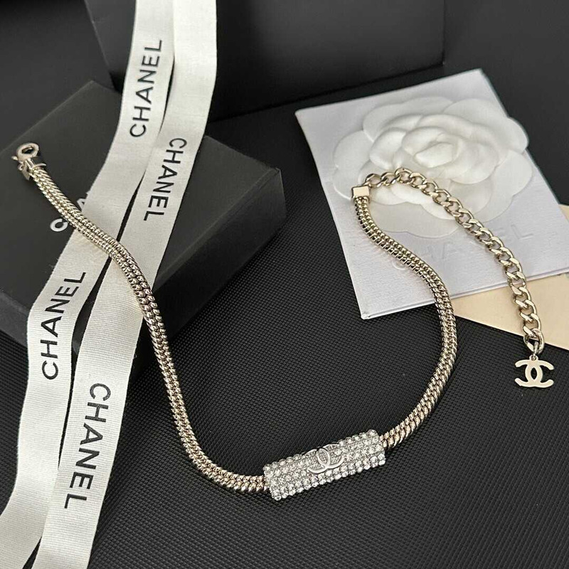 Ch*el logo pendant necklace