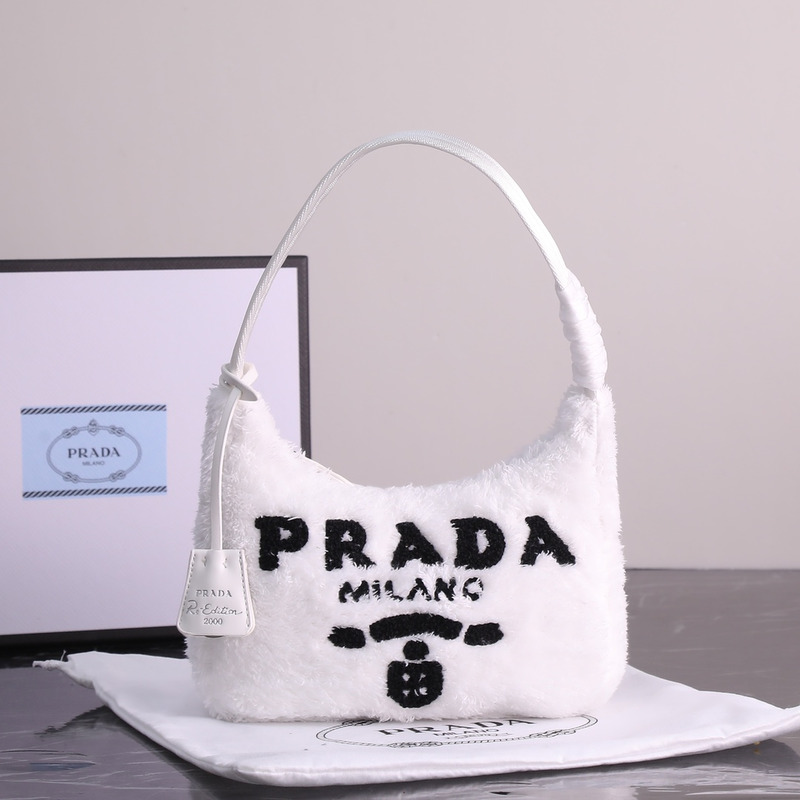 Pra*a re-edition 2000 terry mini bag petal white