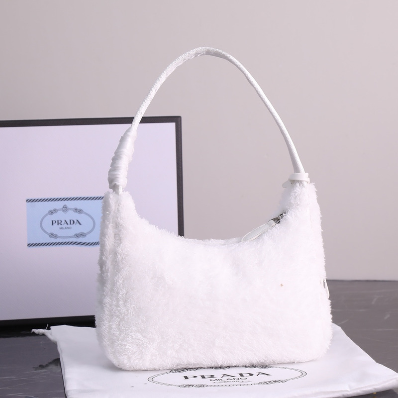 Pra*a re-edition 2000 terry mini bag petal white