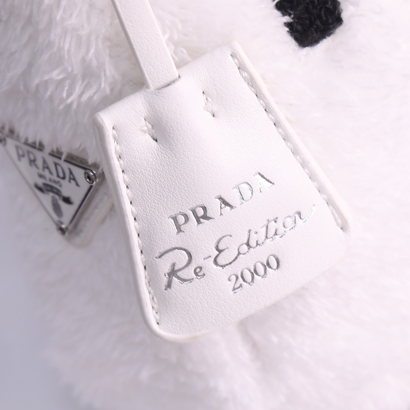 Pra*a re-edition 2000 terry mini bag petal white