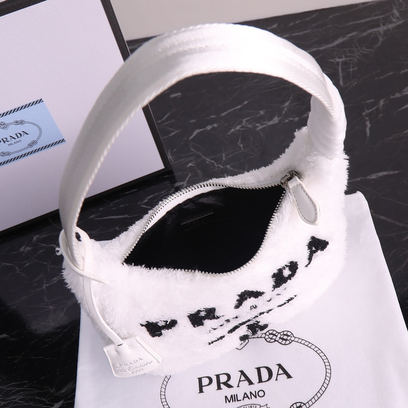 Pra*a re-edition 2000 terry mini bag petal white