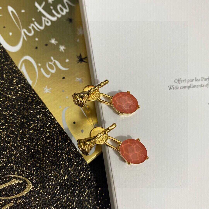 D*or rose and red gem earrings