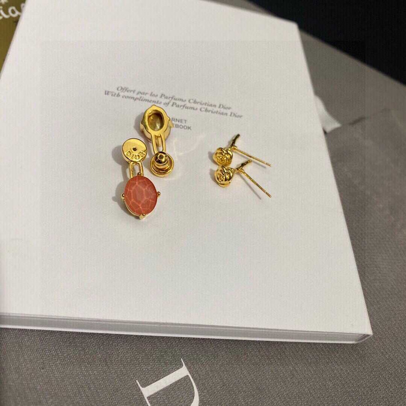 D*or rose and red gem earrings