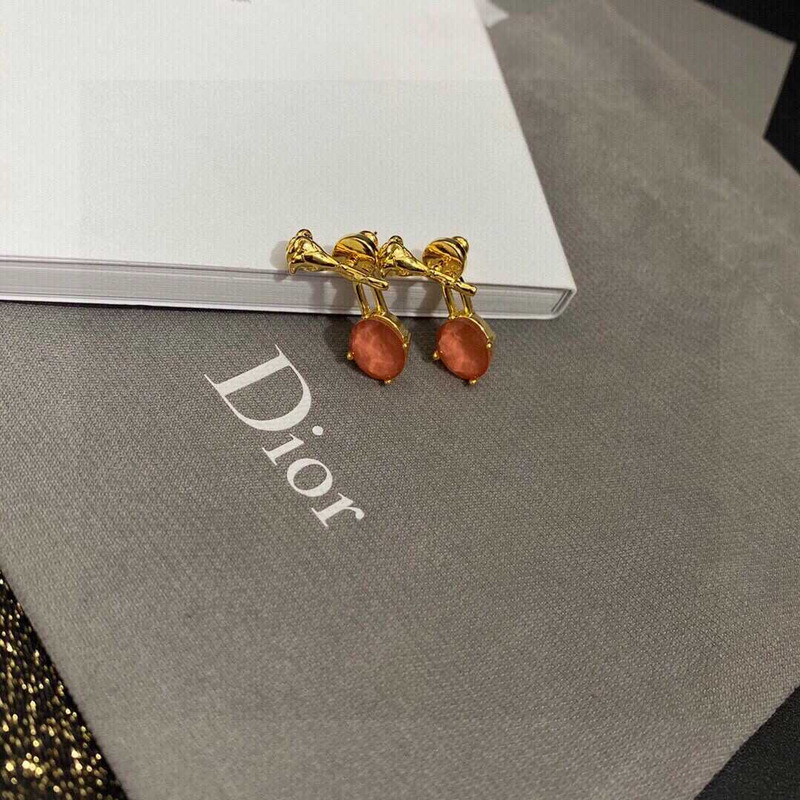 D*or rose and red gem earrings