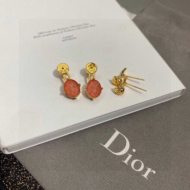 D*or rose and red gem earrings