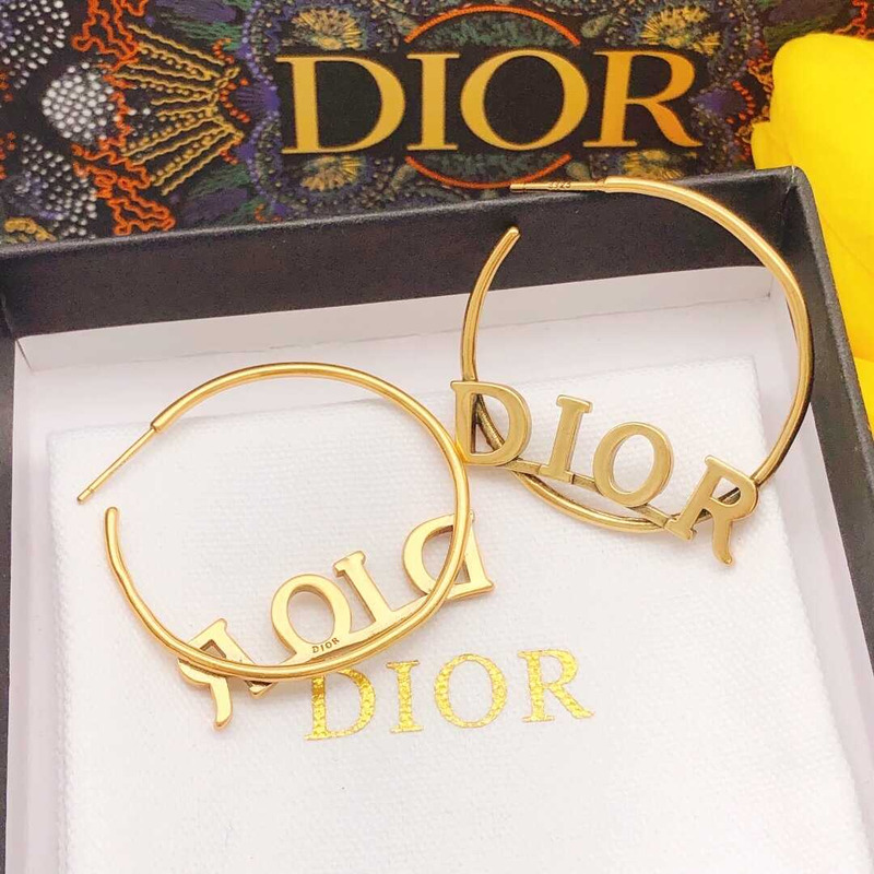 D*or circle logo earrings gold