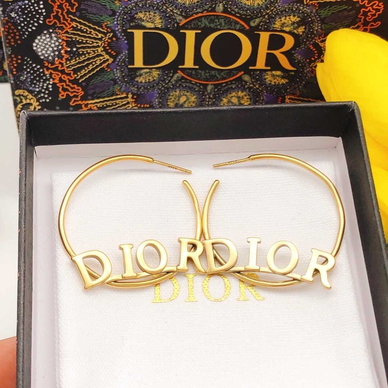 D*or circle logo earrings gold