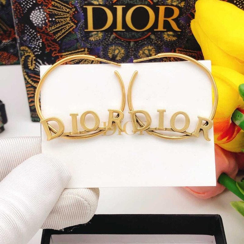 D*or circle logo earrings gold