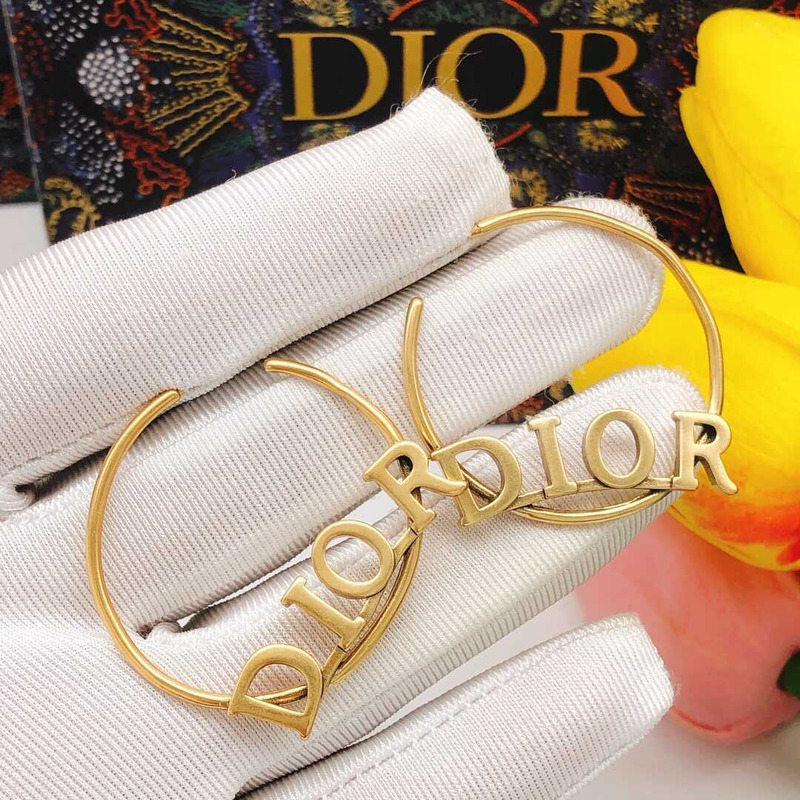 D*or circle logo earrings gold