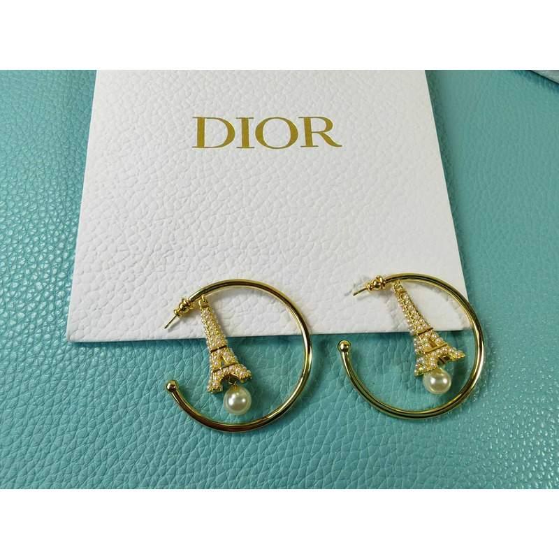 D*or big circle paris tower earrings