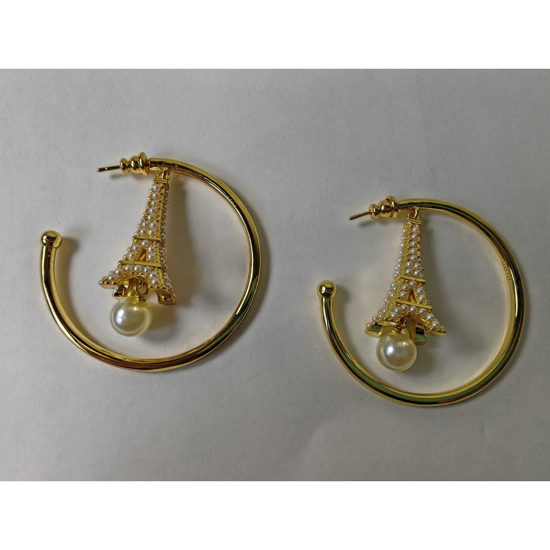 D*or big circle paris tower earrings