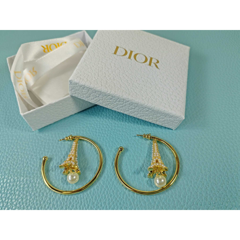 D*or big circle paris tower earrings