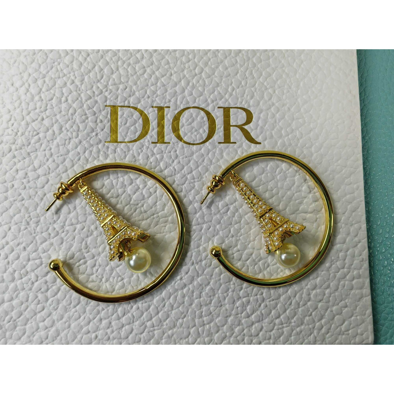 D*or big circle paris tower earrings