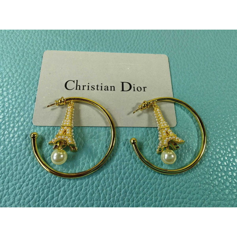 D*or big circle paris tower earrings