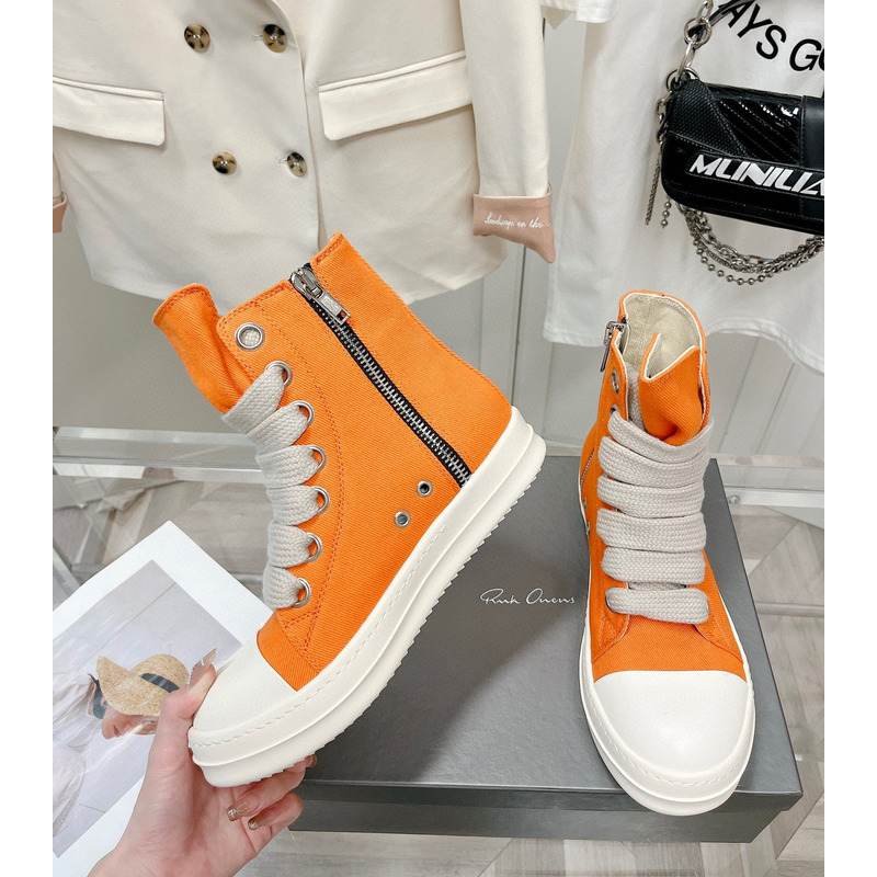 Rick Owens High Top Sneakers Orange