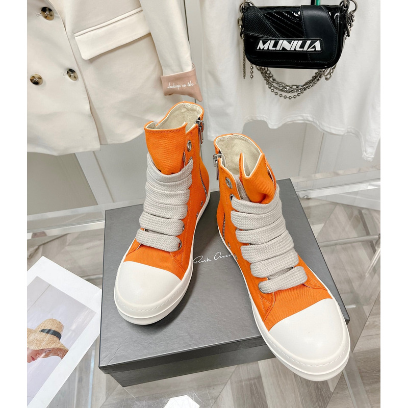 Rick Owens High Top Sneakers Orange