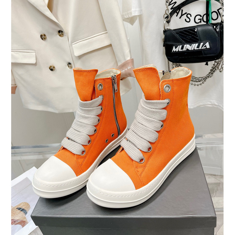 Rick Owens High Top Sneakers Orange