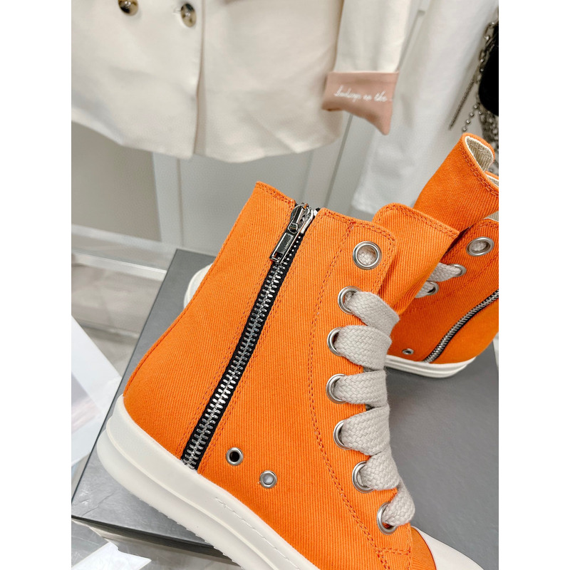 Rick Owens High Top Sneakers Orange