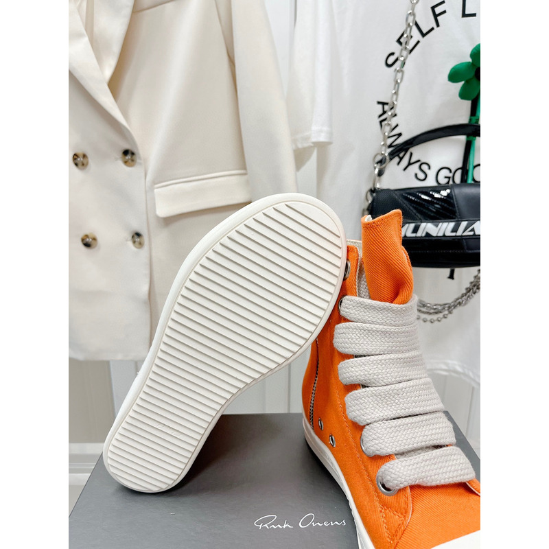 Rick Owens High Top Sneakers Orange