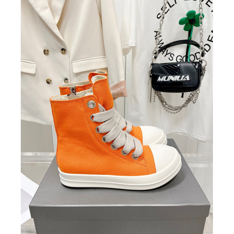 Rick Owens High Top Sneakers Orange