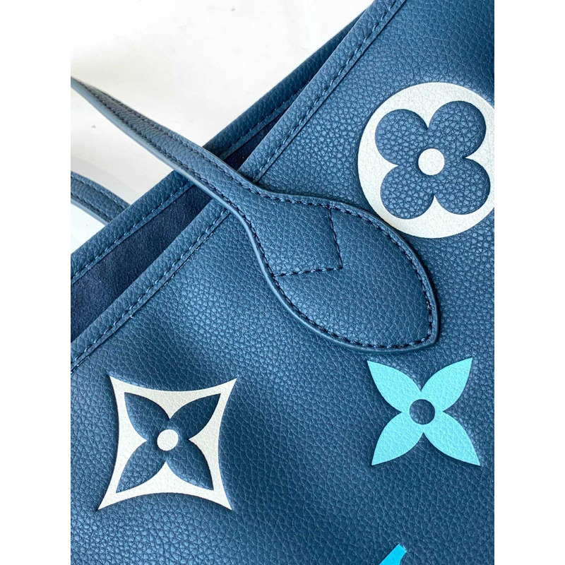 l**is V*t*n neverfull mm monogram empreinte leather blue