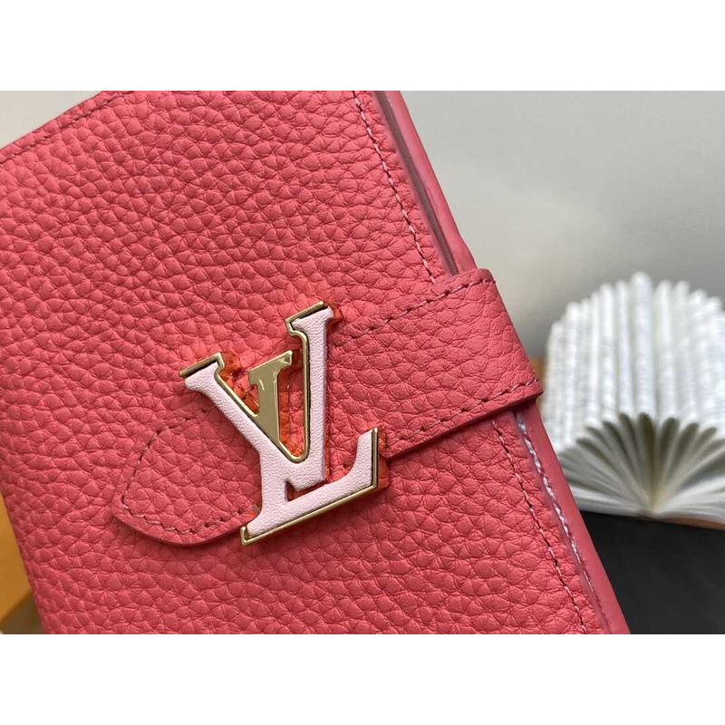 l**is V*t*n vertical compact wallet hot pink