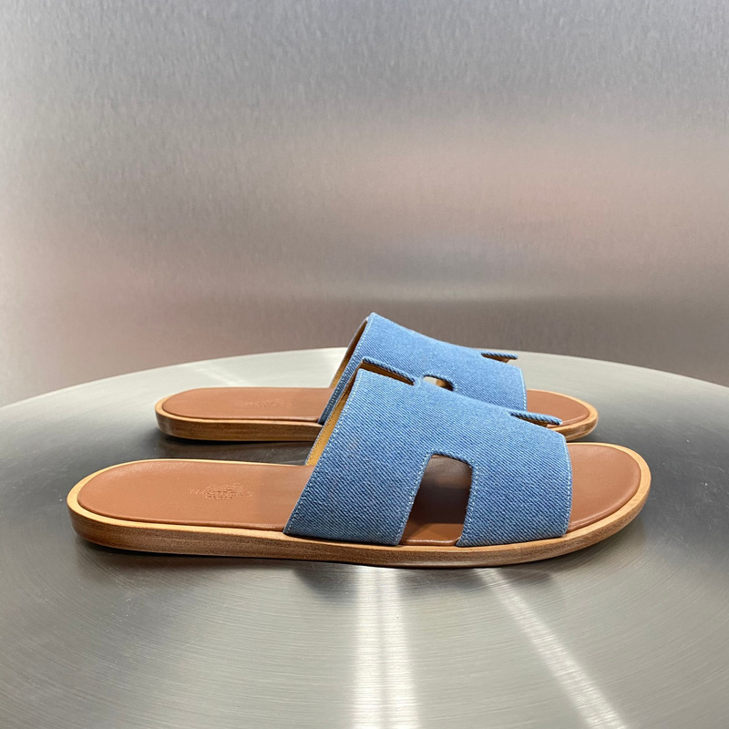 H**mes oran sandal bleu clair denim