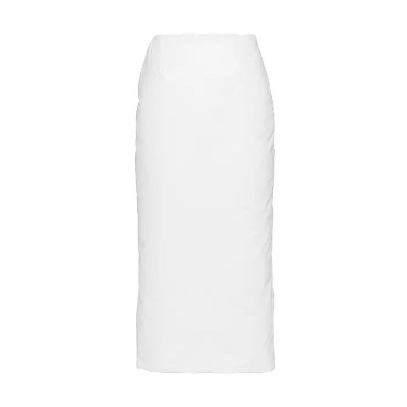 Pra*a elastic-woven pencil skirt for women white