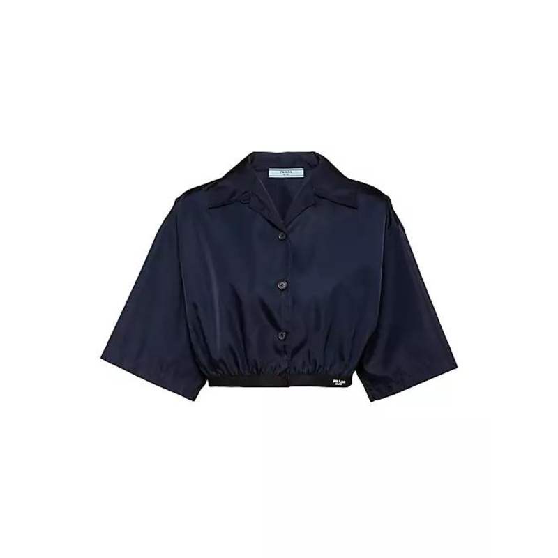 Pra*a re-nylon crew neck short shirt black