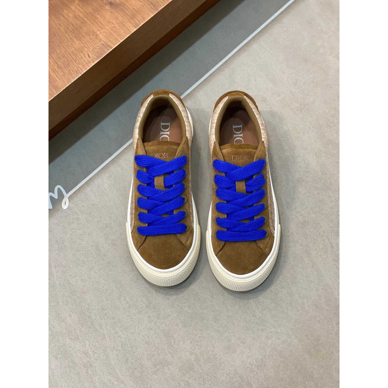 D*or b33 sneakers D*or oblique jacquard and suede brown and blue